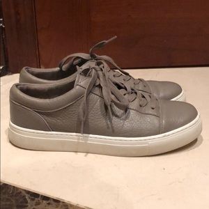 Vince Taupe Leather Sneakers